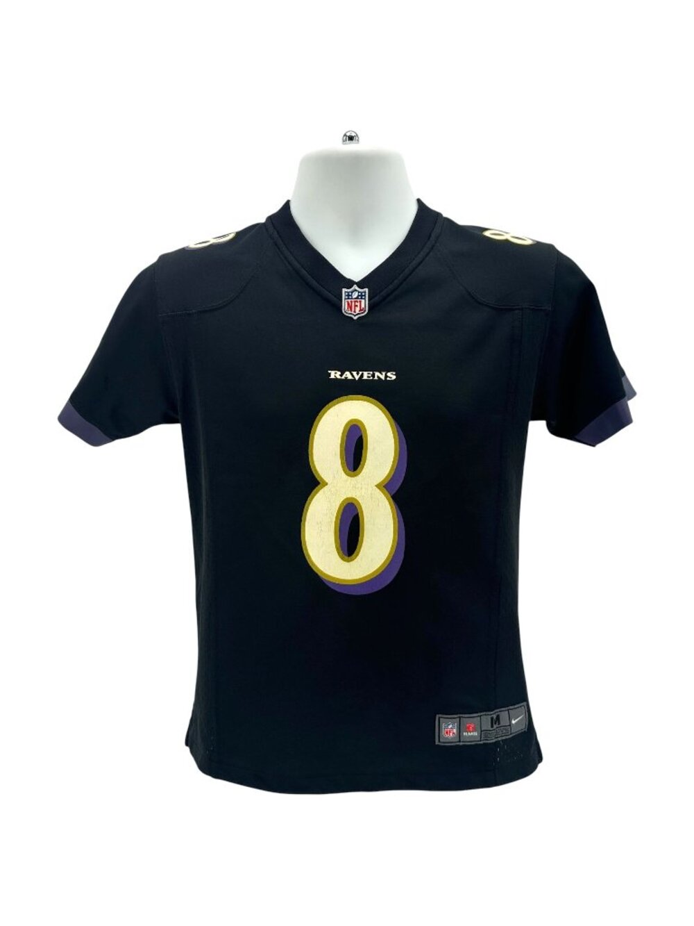 Nike Boys Medium Lamar Jackson On Field Baltimore Ravens Black Football Jersey